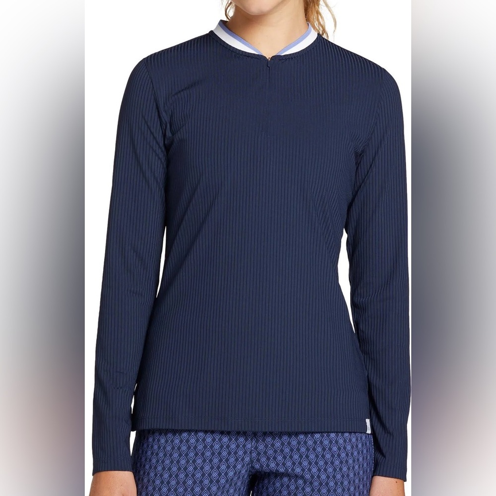 NWT: Lady Hagen Lady Rib Trim Long sleeve Golf 1/4 Zip Top Shirt, Size XL